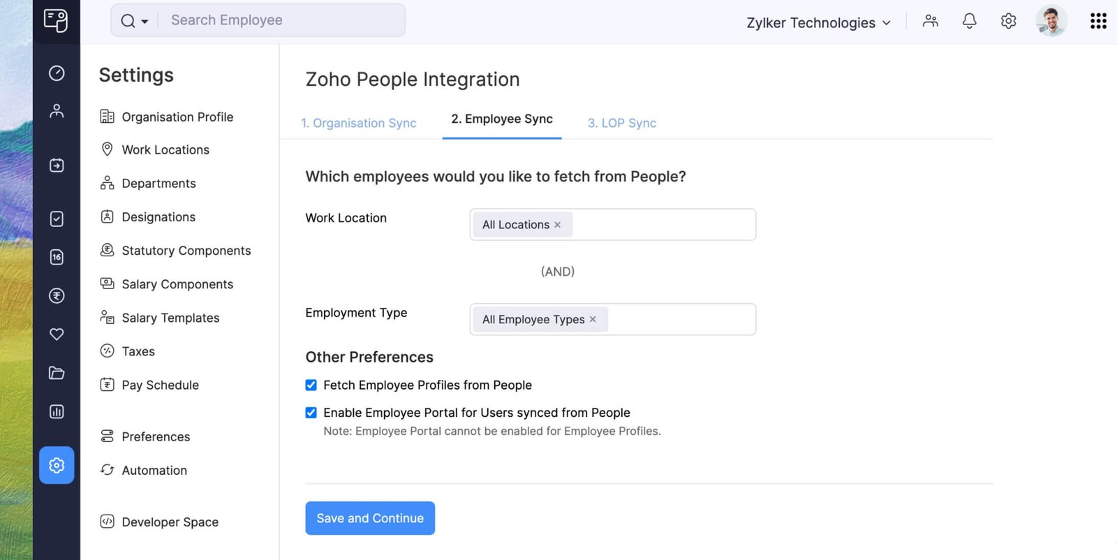 Payroll Schnittstellenintegration